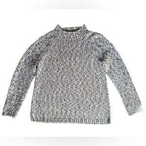 Talbots Blue Cotton Blend Roll Neck Sweater